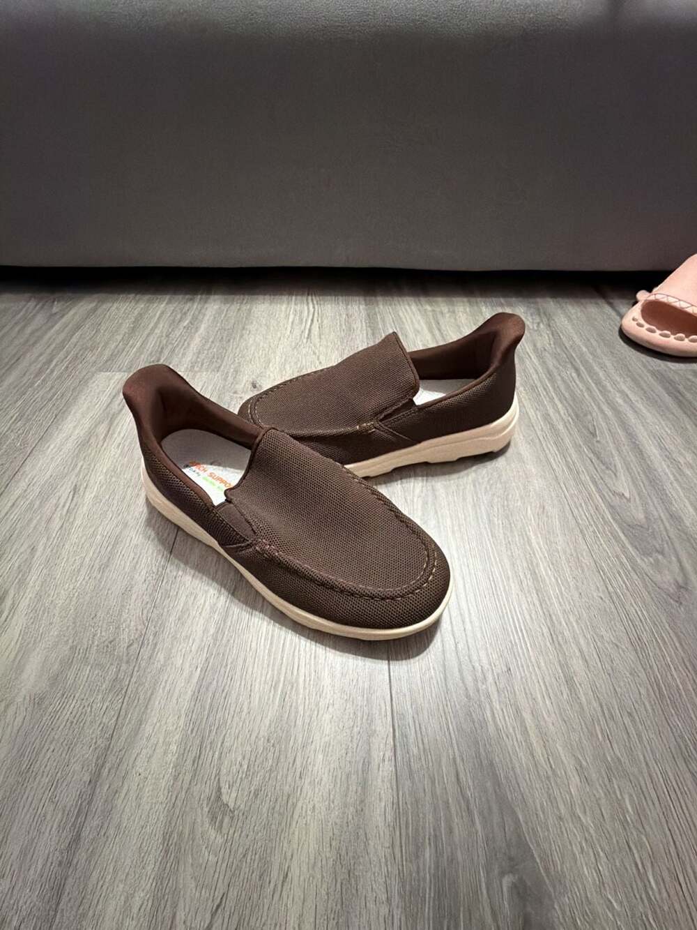STQ Arch Support Slip-On Casual Walking Shoes Brown Size 8.5